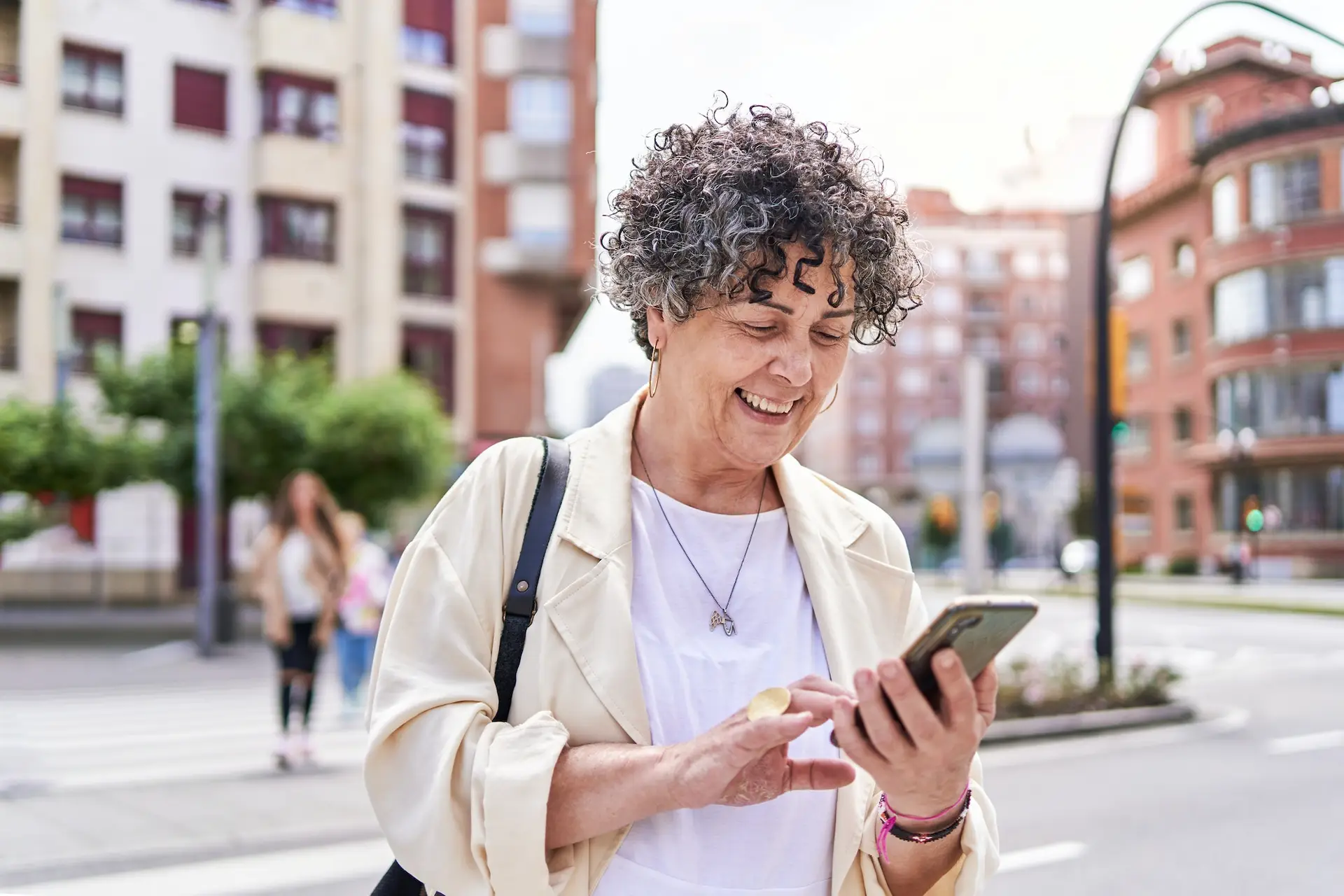 Woman using Toursvan app