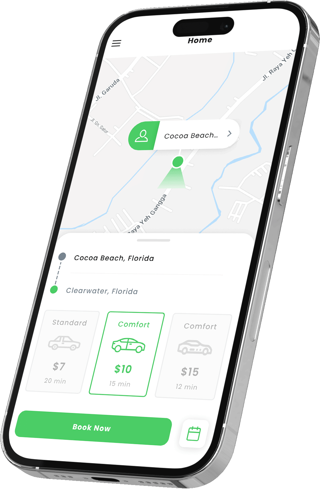 Phone booking interface